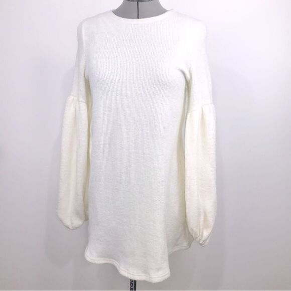 Akira Talk That Talk Cream Tunic Sweater /Mini Dress - Picture 3 of 6